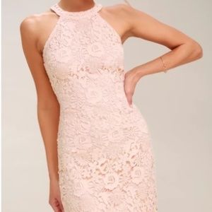 Love Poem Blush Pink Lace Dress.